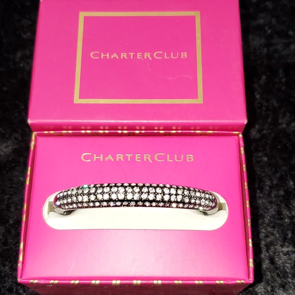Rhinestone Black Bangle in Gift Box NWOT